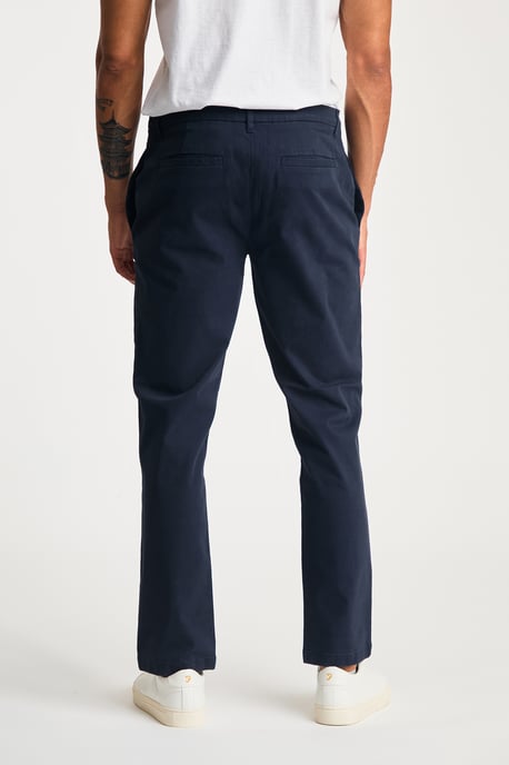 Navy Cotton Straight Leg Trouser - Image 2