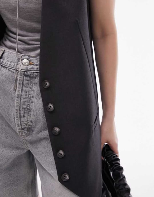Topshop longline waistcoat in grey - Image 3