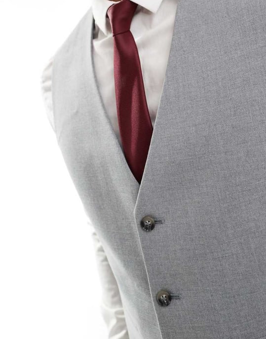 ASOS DESIGN skinny waistcoat in grey - Image 3
