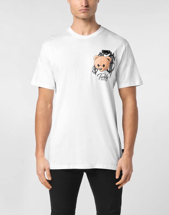 T-shirt med rund hals och teddymönster - Image 2