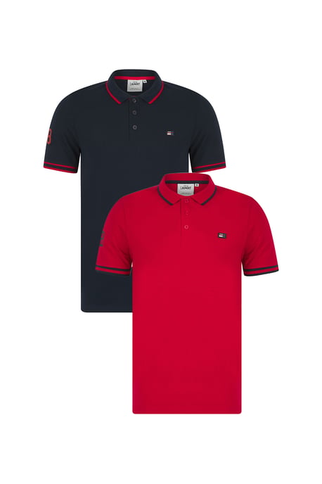 Navy Cotton Short Sleeve Button-Up Polo Shirt - Image 1