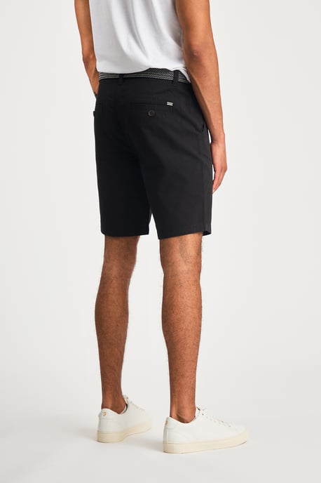 Black Cotton Twill Short With Belt - Image 5
