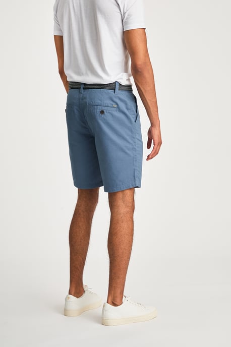 Mid Blue Cotton Twill Short With Belt - Image 5