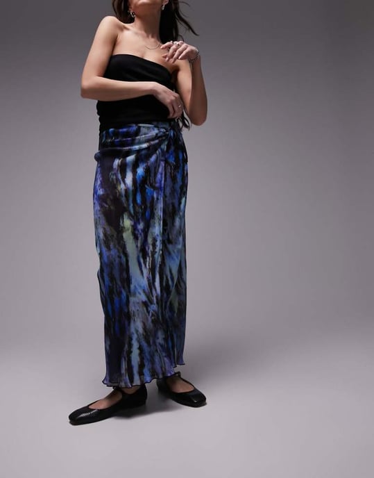 topshop butterfly print wrap midi in multi - Image 1