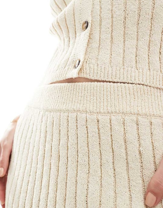 Vero Moda Aware lightweight knitted mini skirt co-ord in cream-White - Image 3