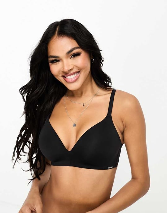 Boux Avenue A-DD cup lounge wireless bra in black - Image 4