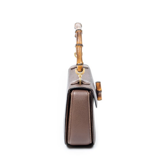 Small Bamboo Top Handle Flap  Schoudertas - Image 4