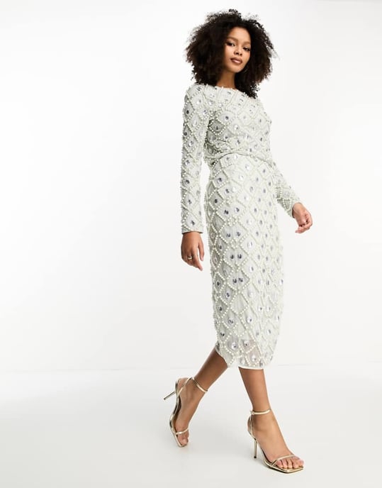 blue midi dress bridesmaid Della Midi Dress - Pale Blue