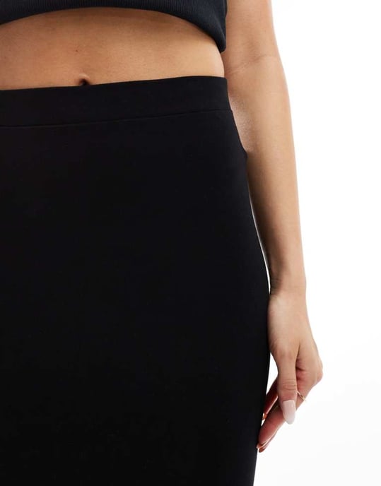 ASOS DESIGN jersey pencil midi skirt in black - Image 3