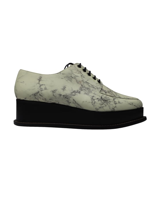 Opening Ceremony Eleanora Platform Oxfords in Marble Print Leather - Image 3
