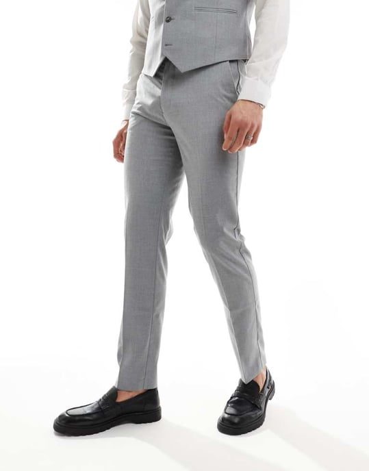 ASOS DESIGN slim suit trousers in grey - Image 3