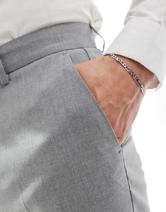 ASOS DESIGN slim suit trousers in grey - Image 4