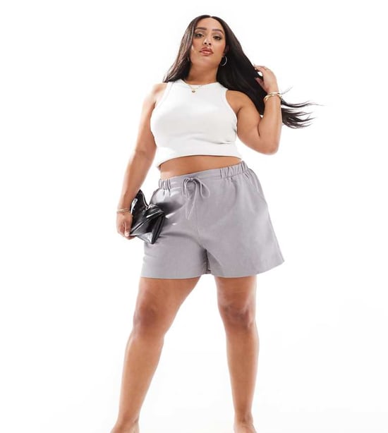 ASOS DESIGN Curve tailored pull on short in grey-Multi - Image 1