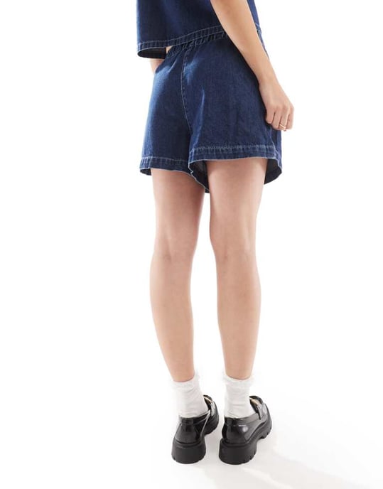 ASOS DESIGN denim boxer short co-ord in indigo-Blue - Image 4