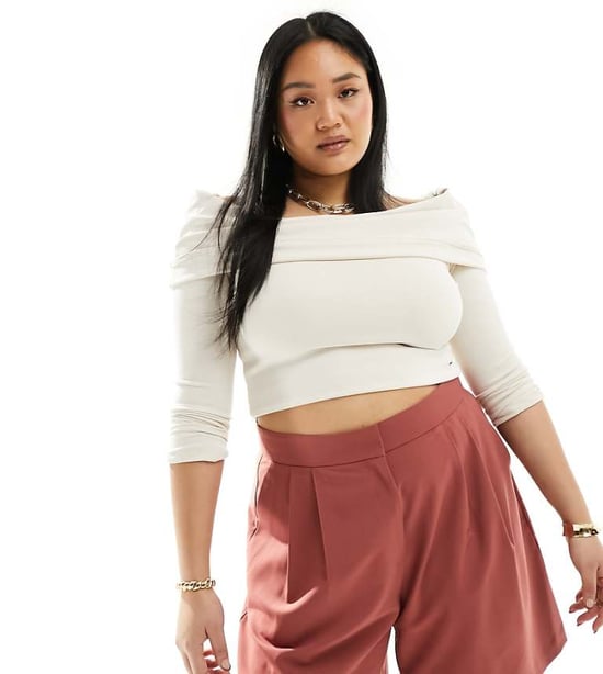ASOS DESIGN Curve tailored longline short in rust - Image 1
