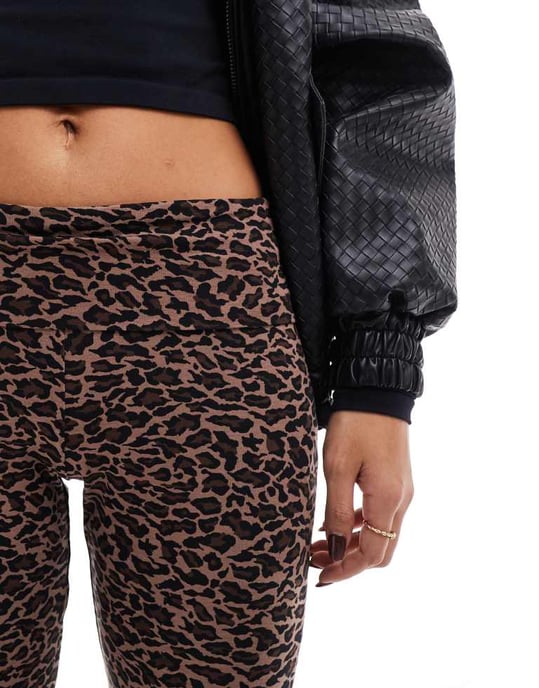 ASOS DESIGN fold over trousers in leopard print - Image 3