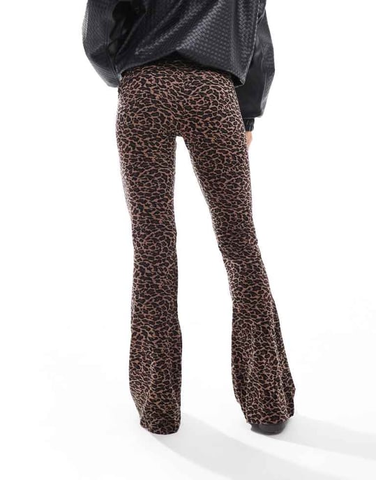 ASOS DESIGN fold over trousers in leopard print - Image 4
