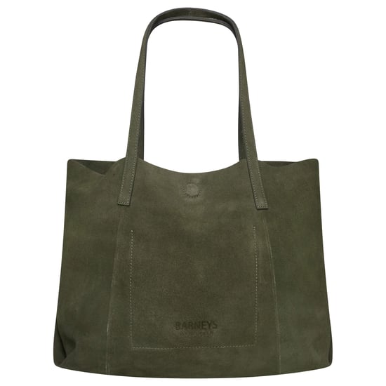 Barneys Originals Real Suede Tote Bag in Khaki Green - Image 3