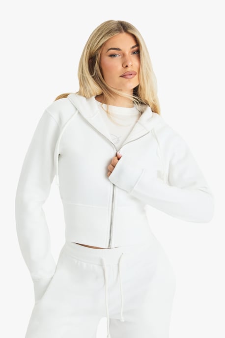 Bridal 'Bride' Diamante Slogan Cropped Hoodie - Image 4