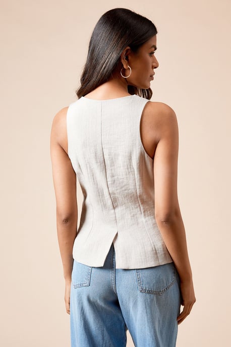 Petite Tailored Halter Neck Top - Image 3