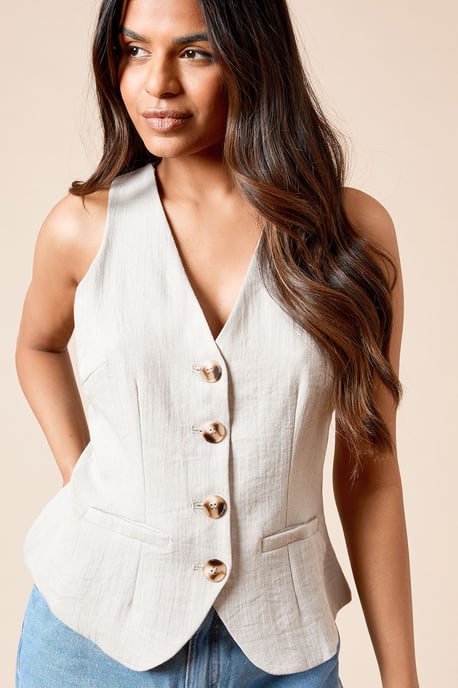 Petite Tailored Halter Neck Top - Image 4