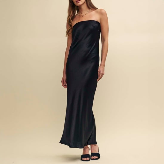 Women's Nobodys Child Madeline Satin Bandeau Midi Dress in Blue - Image 5