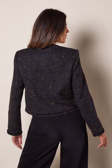 Trim Detail Boucle Edge to Edge Jacket - Image 3