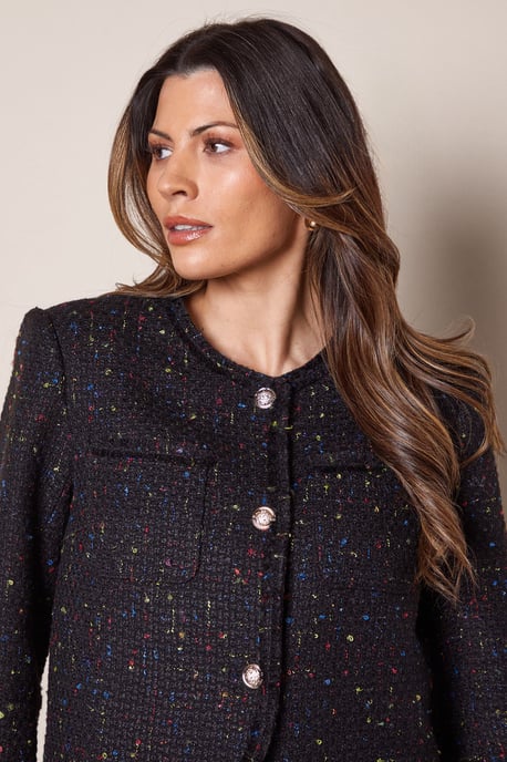Trim Detail Boucle Edge to Edge Jacket - Image 4