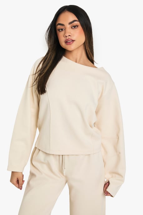 Cinched Waist Interlock Sweatshirt - Image 1