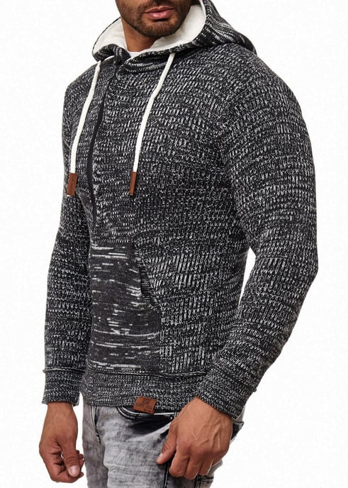 1/2 Zip Chunky Knit Slim Fit Hoodie - Image 3