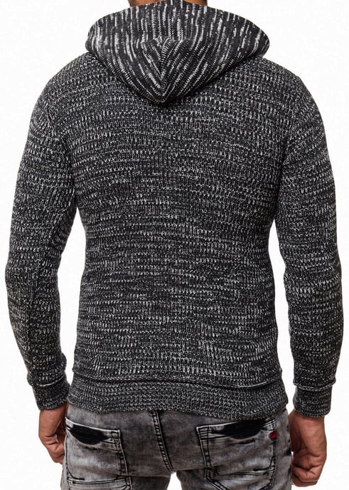 1/2 Zip Chunky Knit Slim Fit Hoodie - Image 5