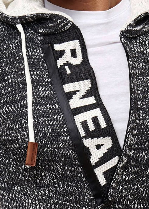 1/2 Zip Chunky Knit Slim Fit Hoodie - Image 6
