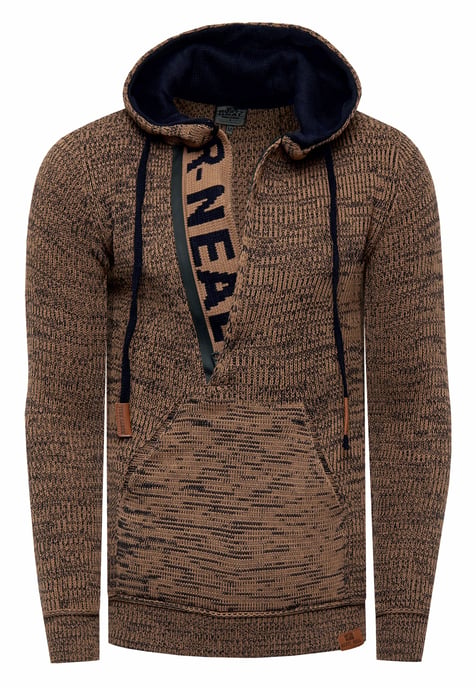 1/2 Zip Chunky Knit Slim Fit Hoodie - Image 1