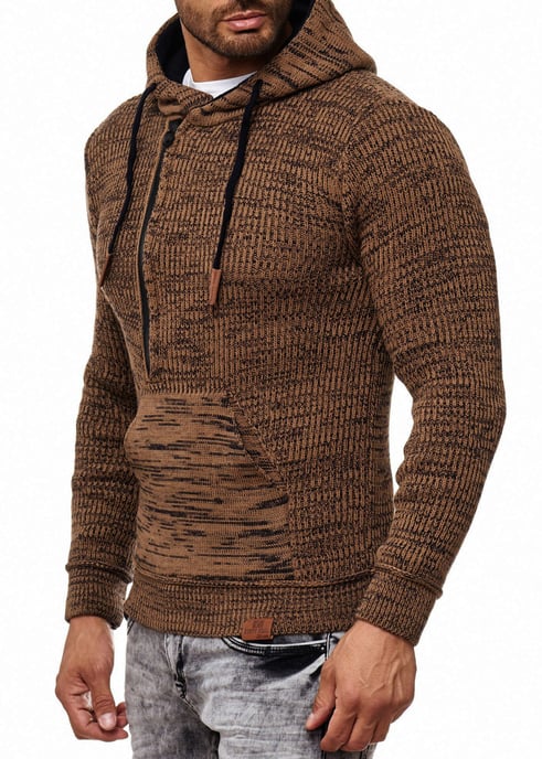 1/2 Zip Chunky Knit Slim Fit Hoodie - Image 3