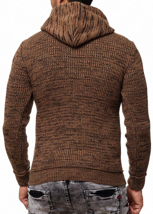 1/2 Zip Chunky Knit Slim Fit Hoodie - Image 5