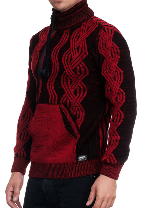 1/2 Zip Pullover in Contrast Design - Image 3