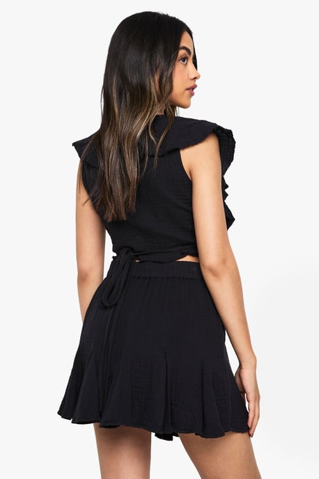 Cheesecloth Godet Hem Mini Skirt - Image 2