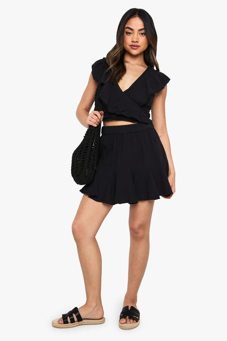 Cheesecloth Godet Hem Mini Skirt - Image 3