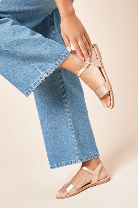 Extra Wide Fit Faye Strappy Flat Sandals - Image 1