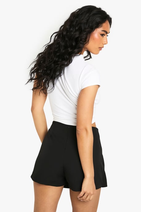 Woven Button Wrap Skort - Image 2