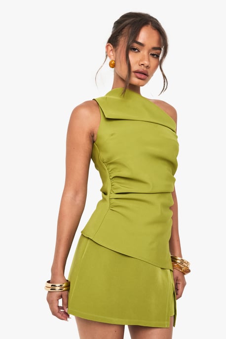 Woven Wrap Side Split Skort - Image 1