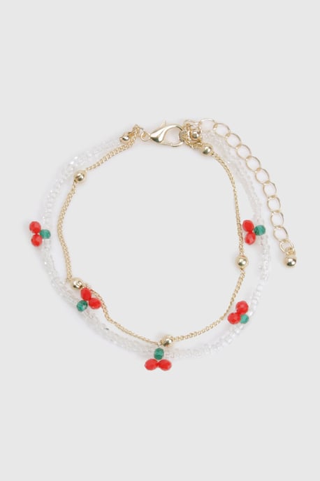 Cherry Beaded Anklet - Image 2