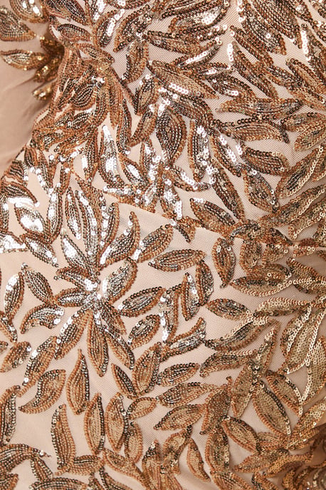 Long Sleeve Floral Sequin Maxi Dress - Image 5
