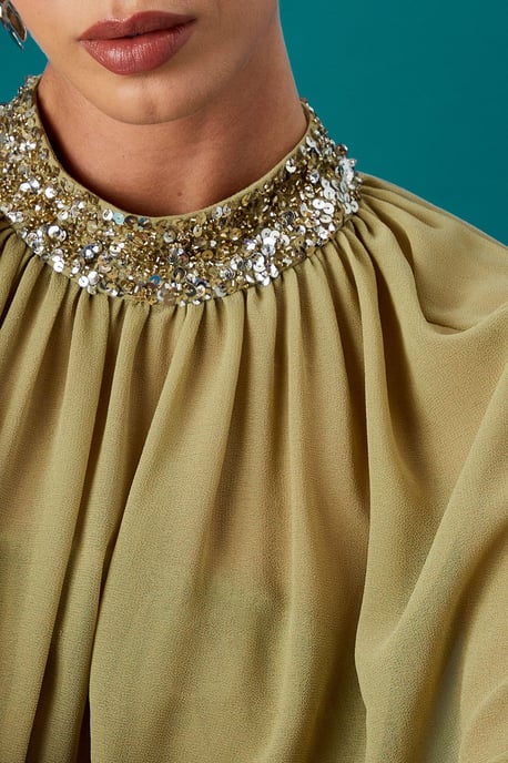 Chiffon Cape Bandeau Dress - Image 5