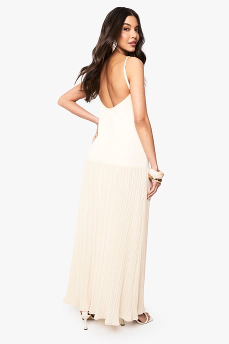 Dropped Waist Pleated Maxi Dress - Image 2