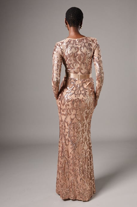 Long Sleeve Sequin Maxi Dress - Image 3