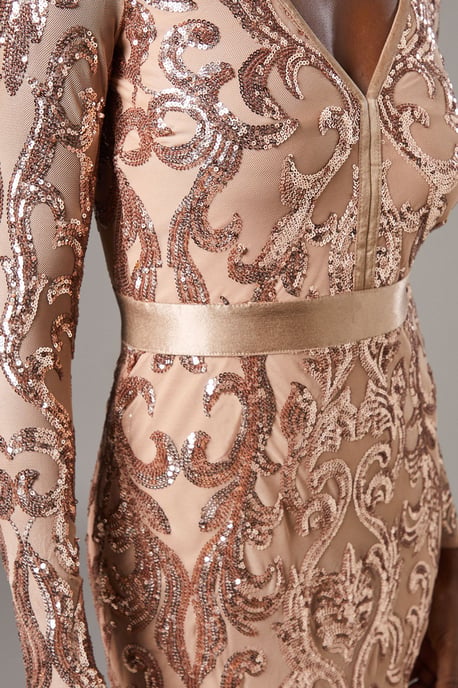Long Sleeve Sequin Maxi Dress - Image 5