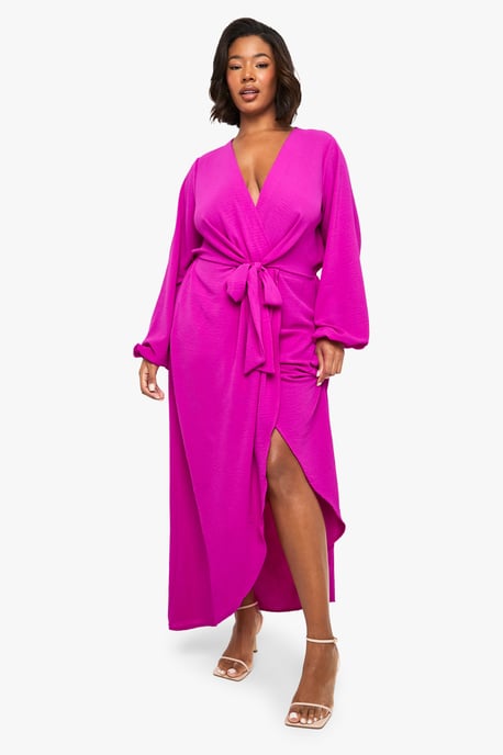 Plus Textured Tie Detail Maxi Dress - Image 3