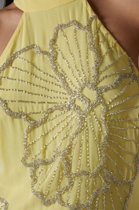 Embellished Maxi Dress With Godet Pleats - Image 5