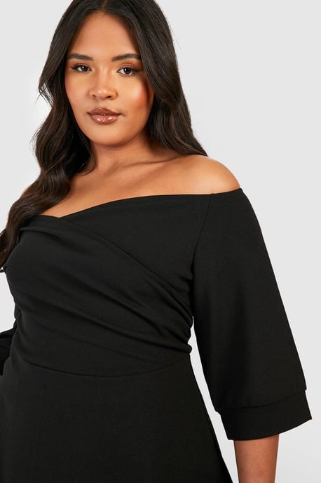 Plus Scuba Bardot Peplum Top - Image 4